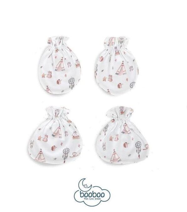 Booboo Baby Mittens & Booties SET - Indianlightblue