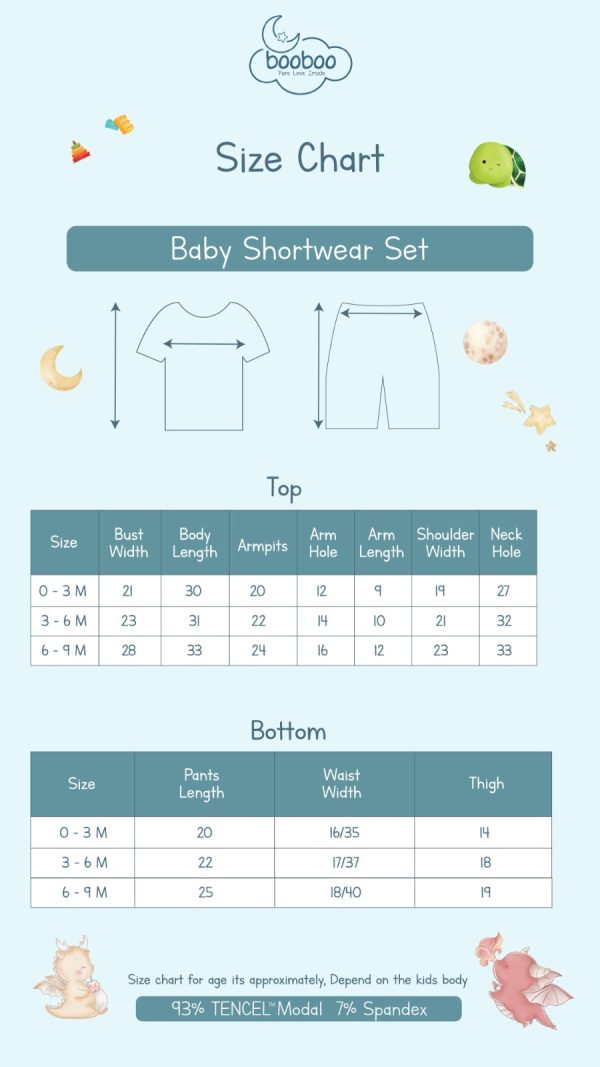 SIZE CHART BABY SHORTWEAR SIZE CHART BABY SHORTWEAR